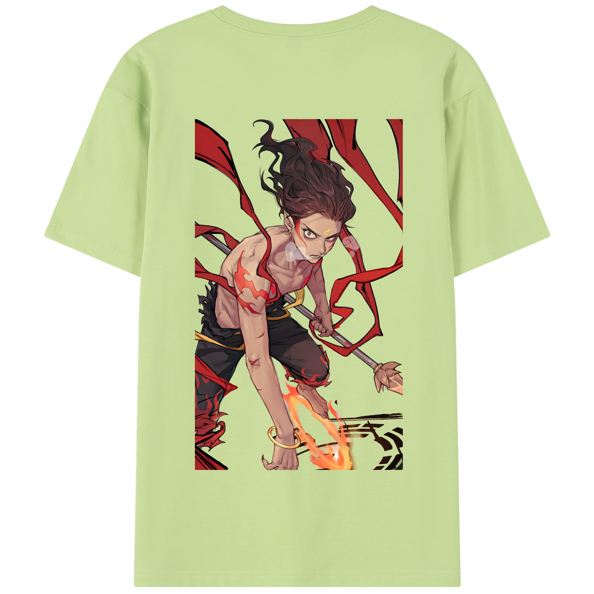 （画像用） Ne Zha 2 ナタ 魔童の大暴れ 綿100％半袖Tシャツ（背面プリント）